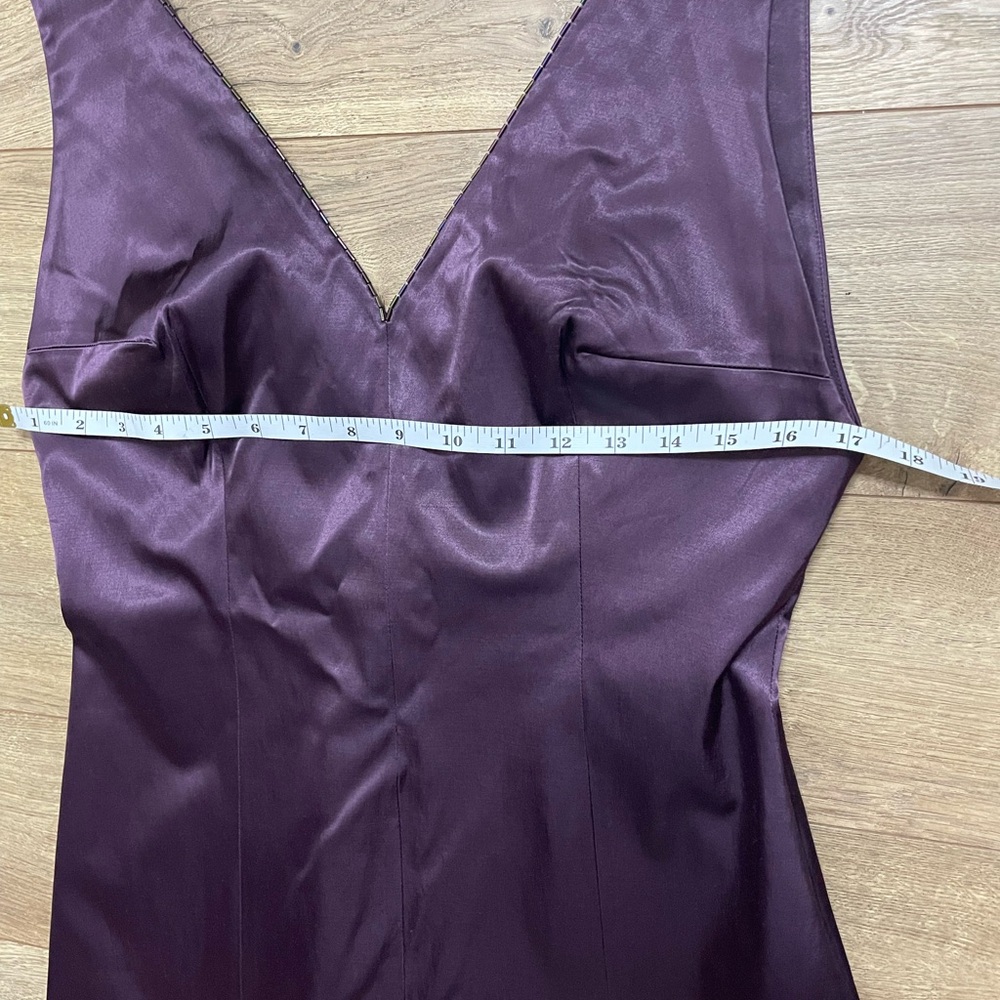 Elegant long gown by Zara Women in a deep plum shade size 10 - Picture 10 of 12